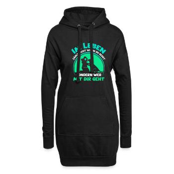 Im Leben zählt nicht wohin du gehst Hund - Hoodie-Kleid - Schwarz - Vorne