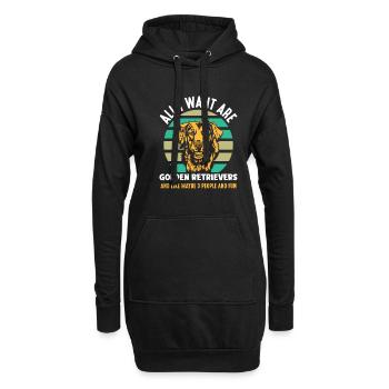 Golden Retriever - Hoodie-Kleid - Schwarz - Vorne