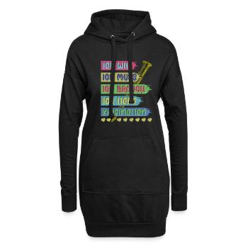 Klarinette Klarinettenspieler Klarinettist - Hoodie-Kleid - Schwarz - Vorne