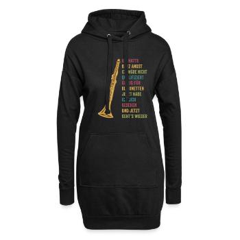 Klarinette Klarinettenspieler Klarinettist - Hoodie-Kleid - Schwarz - Vorne