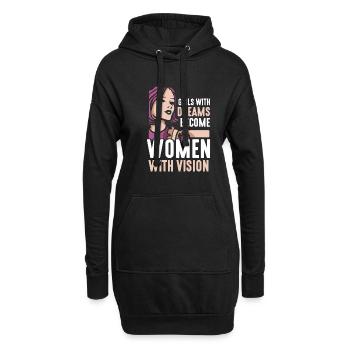 Girls with dreams become women with vision - Hoodie-Kleid - Schwarz - Vorne