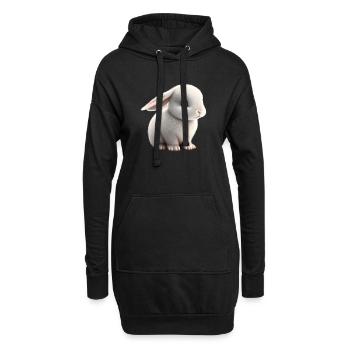 Bébé lapin - Sweat-shirt à capuche long Femme - noir - Devant