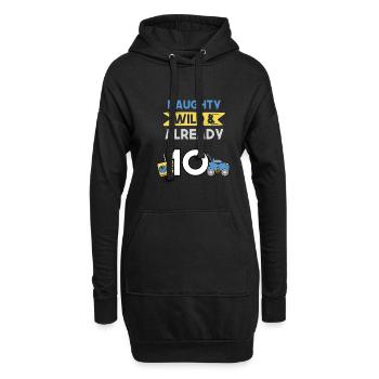 10 Jahre Geburtstag Junge Mädchen Spielzeug Auto - Hoodie-Kleid - Schwarz - Vorne