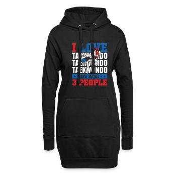 I love Taekwondo and maybe 3 people - Hoodie-Kleid - Schwarz - Vorne