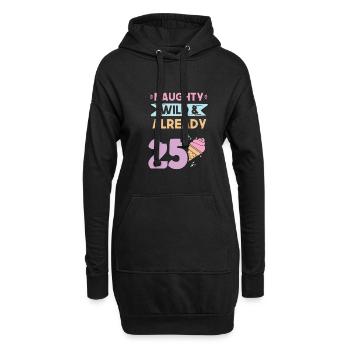 Geschenk 25 Jahre Geburtstag Eis essen - Hoodie-Kleid - Schwarz - Vorne