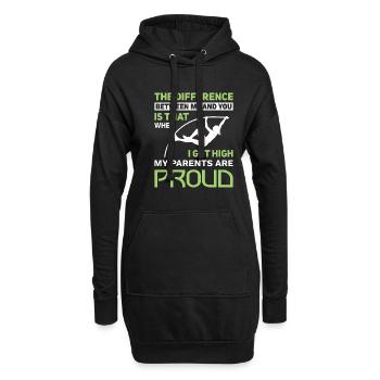 the difference between me and you pole vault - Hoodie-Kleid - Schwarz - Vorne