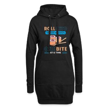 Sushi Japan Essen Sushi-Mahlzeit - Hoodie-Kleid - Schwarz - Vorne