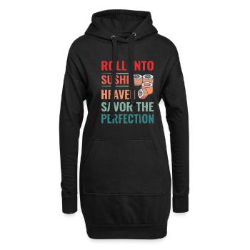 Sushi Japan Essen Sushi-Mahlzeit - Hoodie-Kleid - Schwarz - Vorne