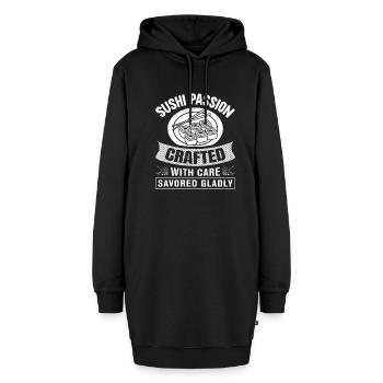 Sushi Japan Essen Sushi-Mahlzeit - Hoodie-Kleid - Schwarz - Vorne