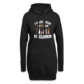 Backgammon Spiel - Hoodie-Kleid - Schwarz - Vorne