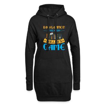 Backgammon Spiel - Hoodie-Kleid - Schwarz - Vorne