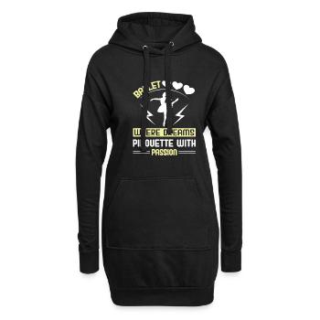Ballerina Ballett mädchen - Hoodie-Kleid - Schwarz - Vorne