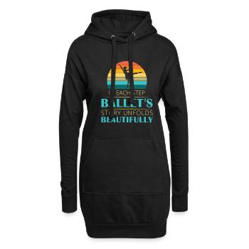 Ballerina Ballett mädchen - Hoodie-Kleid - Schwarz - Vorne