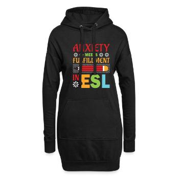 ESL-Lehrer ESL Unterricht - Hoodie-Kleid - Schwarz - Vorne