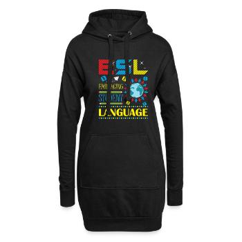 ESL-Lehrer ESL Unterricht - Hoodie-Kleid - Schwarz - Vorne
