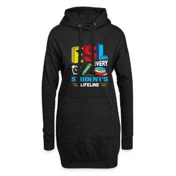ESL-Lehrer ESL Unterricht - Hoodie-Kleid - Schwarz - Vorne