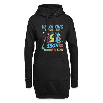 ESL-Lehrer ESL Unterricht - Hoodie-Kleid - Schwarz - Vorne