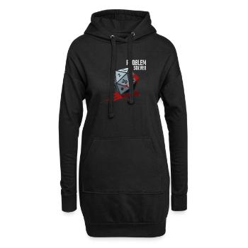 D20 Würfel - Problem solved - Hoodie-Kleid - Schwarz - Vorne