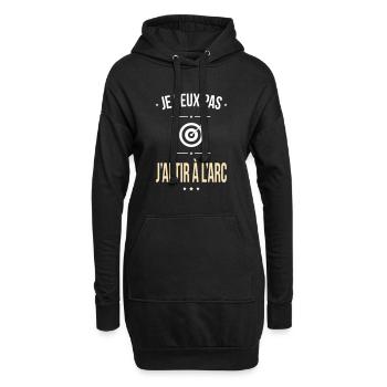 Je peux pas j'ai tir à l'arc - Cadeau humour - Sweat-shirt à capuche long Femme - noir - Devant