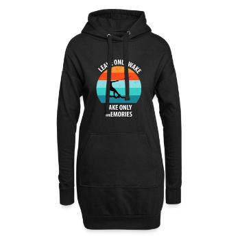 Ski nautique, ski nautique, skieurs nautiques - Sweat-shirt à capuche long Femme - noir - Devant
