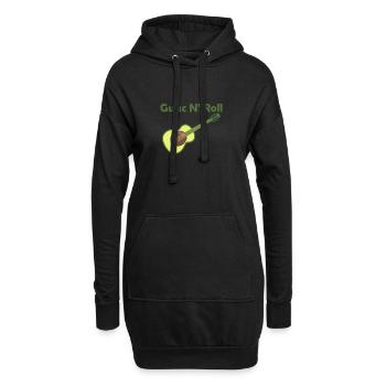 Gitarre Avocado Rock n Roll lustige Gitarren - Hoodie-Kleid - Schwarz - Vorne