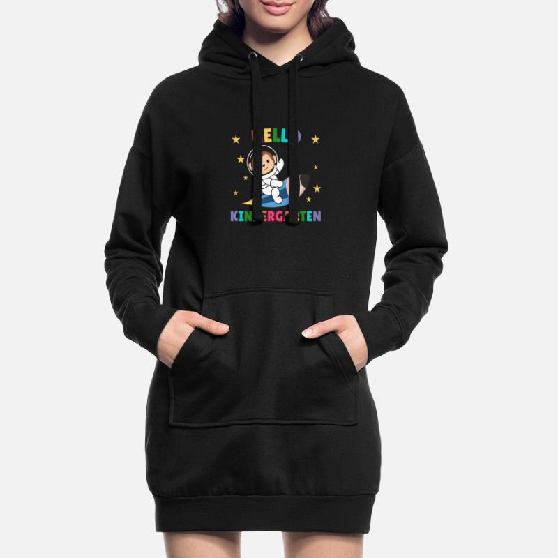 Hello Kindergarten Monkey Astronaut Space Rocket Hoodie Dress