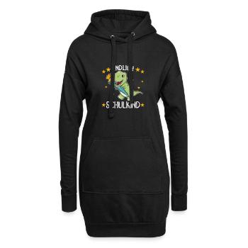 Einschulung T-Rex Schule Kinder Schultüte Dinos - Hoodie-Kleid - Schwarz - Vorne