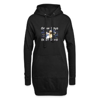 Pug Les jours de neige sont les meilleurs jours Bonhomme de neige - Sweat-shirt à capuche long Femme - noir - Devant