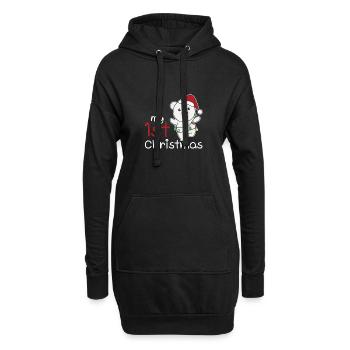 Ours polaire Noël Ours polaires mon 1er Noël - Sweat-shirt à capuche long Femme - noir - Devant