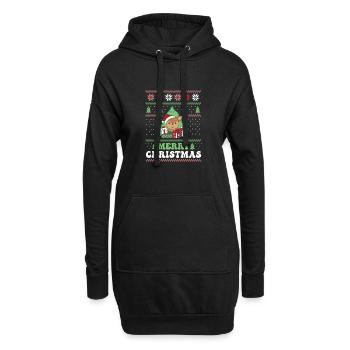 Joyeux Noël rétro moche cerf de Noël - Sweat-shirt à capuche long Femme - noir - Devant