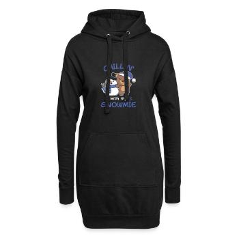 Bear Chillin avec mon bonhomme de neige snowmie - Sweat-shirt à capuche long Femme - noir - Devant