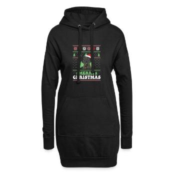 Joyeux Noël rétro moche Noël Labrador - Sweat-shirt à capuche long Femme - noir - Devant