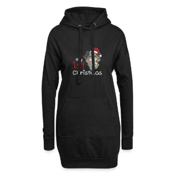 Berger australien Weihnachten mon 1er Noël - Sweat-shirt à capuche long Femme - noir - Devant