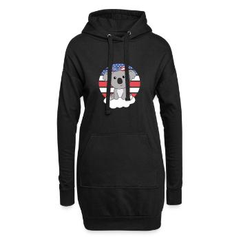 Koala für den vierten Juli amerika Flagge USA - Hoodie-Kleid - Schwarz - Vorne