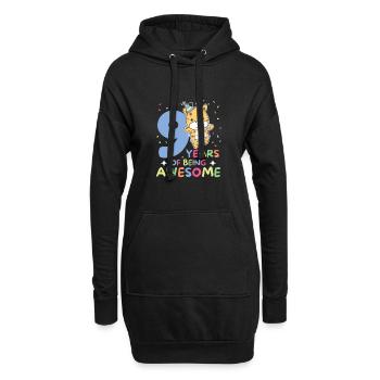 Griaffe pour les enfants de 9e anniversaire de neuf ans - Sweat-shirt à capuche long Femme - noir - Devant