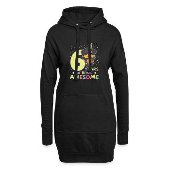 Rottweiler zum 6. Geburtstag Kinder sechs Jahre - Hoodie-Kleid - Schwarz - Vorne