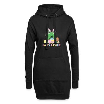 joyeuses Pâques douce grenouille Pâques avec œufs de Pâques - Sweat-shirt à capuche long Femme - noir - Devant