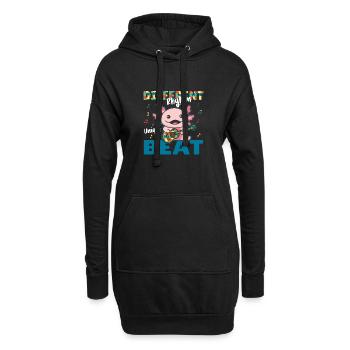 autism awareness month puzzel musik axolotl - Hoodie-Kleid - Schwarz - Vorne