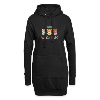 cute dogs for Easter with Easter eggs Shiba Inu - Hoodie Dress - black - Front