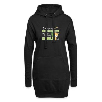 bye bye Kindergarten hallo Schule Giraffe - Hoodie-Kleid - Schwarz - Vorne