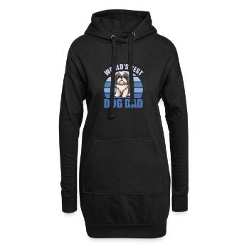 Le meilleur chien du monde papa mignon Shih Tzu - Sweat-shirt à capuche long Femme - noir - Devant