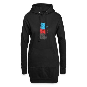 Polyamory Flag Gay Pride LGBTQ Axolotl - Hoodie-Kleid - Schwarz - Vorne