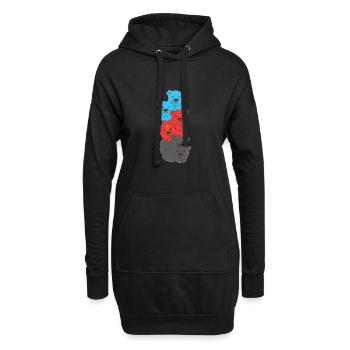 Polyamory Flag Gay Pride LGBTQ Bären Turm - Hoodie-Kleid - Schwarz - Vorne
