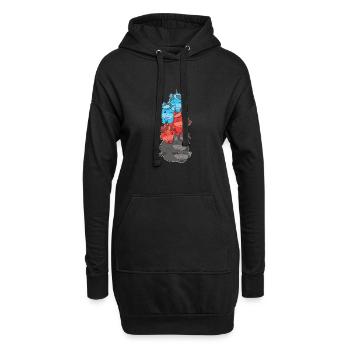 Polyamory Flag Gay Pride LGBTQ Einhorn Turm - Hoodie-Kleid - Schwarz - Vorne