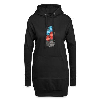 Polyamory Flag Gay Pride LGBTQ Kuh Turm - Hoodie-Kleid - Schwarz - Vorne