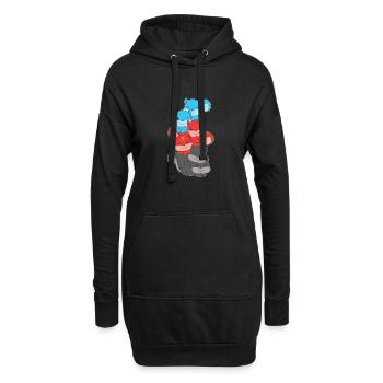 Polyamory Flag Gay Pride LGBTQ Eichhörnchen Turm - Hoodie-Kleid - Schwarz - Vorne
