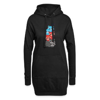 Polyamory Flag Gay Pride LGBTQ Waschbär Turm - Hoodie-Kleid - Schwarz - Vorne