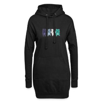 oriented aroace Flag Pride LGBTQ süßes Quokka - Hoodie-Kleid - Schwarz - Vorne