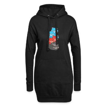 Polyamory Flag Gay Pride LGBTQ Roter Panda Turm - Hoodie-Kleid - Schwarz - Vorne