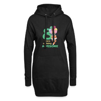 Fuchs zum 8. Geburtstag Kinder acht Jahre alt - Hoodie-Kleid - Schwarz - Vorne